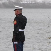 Taps, Salute and Wreath Laying behind library/museum.